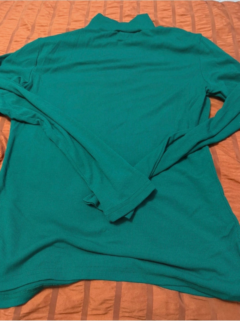 Women’s Teal Long-Sleeve Ribbed Tunic Top